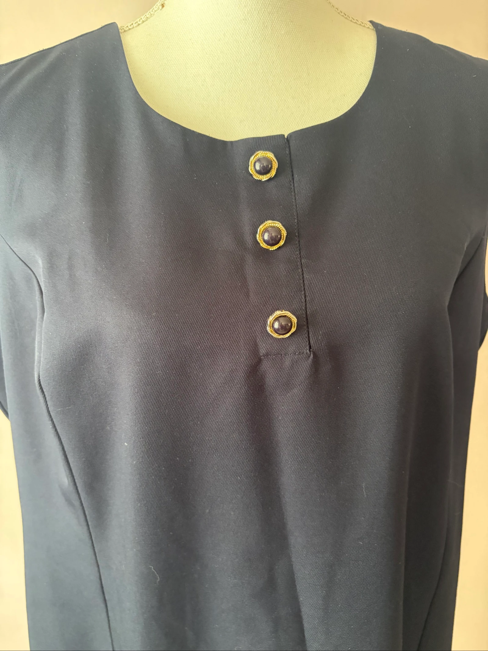 👗 Linda Robe Tubinho sem Mangas Azul Marinho - T50/52 - Ótimo Estado ! – photo 2